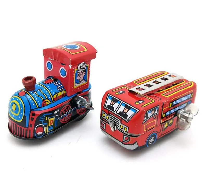 Локомотив пожарная машина Робот коллекция оловянные игрушки классический