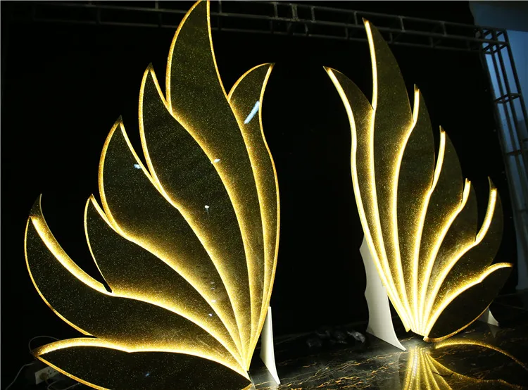 Wedding props wedding stage background props set items stereoluminescent display angel wings.