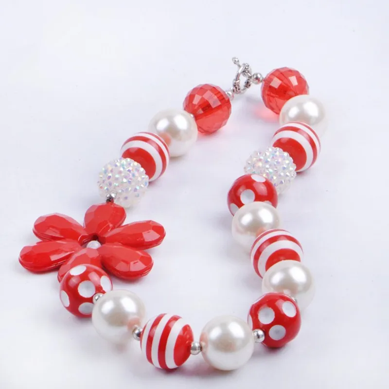 

5PCS Direct Selling Limited Trendy Ball Collares Colares Femininos Collar Fashion Polka Dot Beaded Charm Kids Chunky Necklace !!
