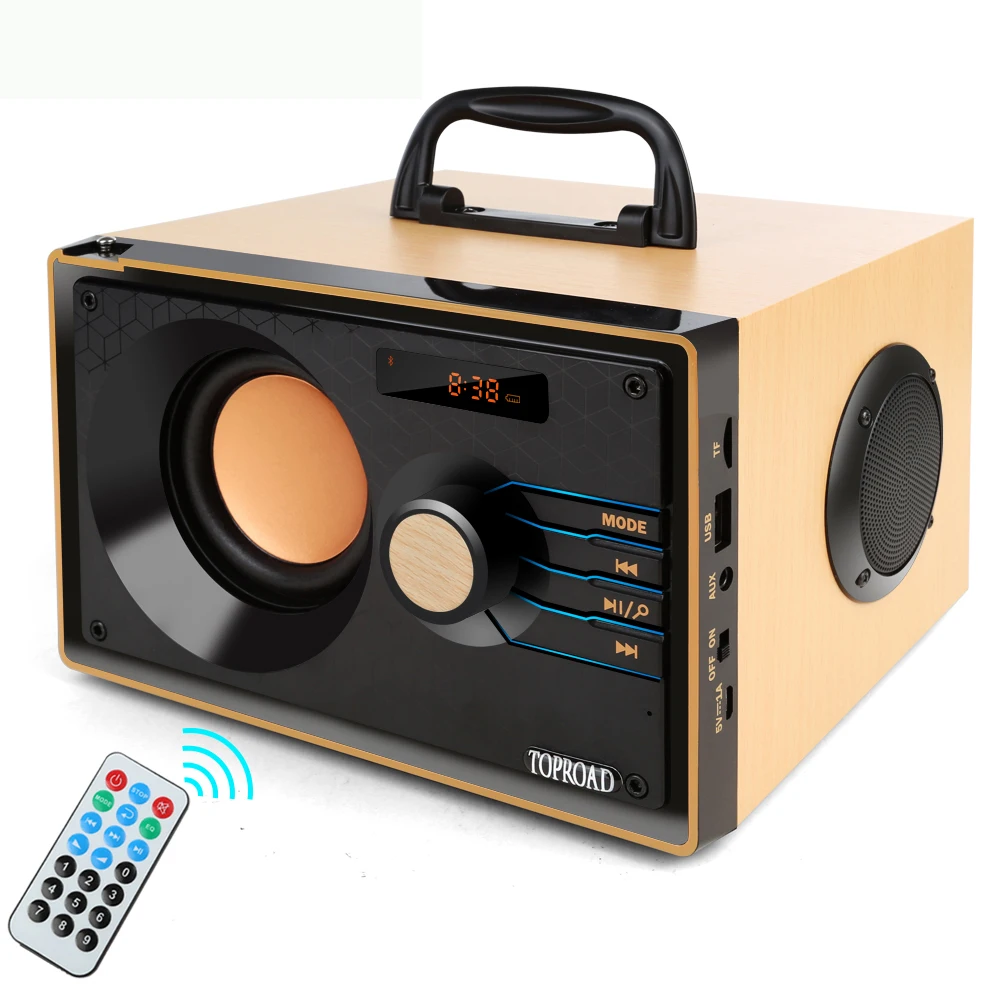 Деревянный Bluetooth динамик беспроводной стерео сабвуфер Портативный s музыкальный