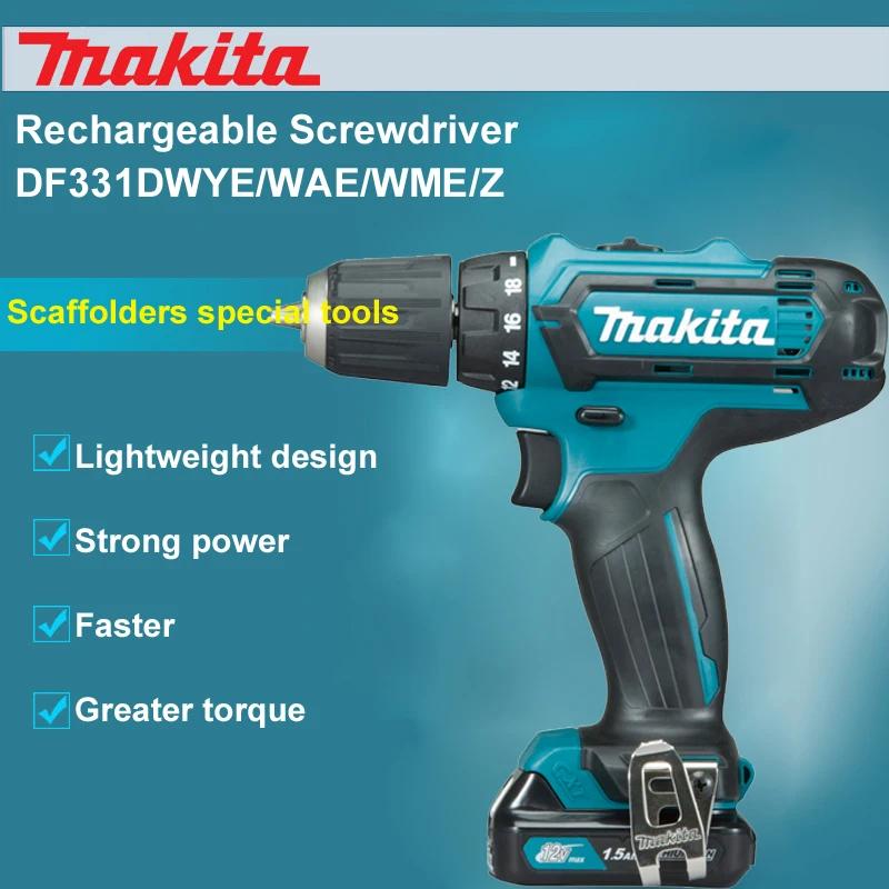 Япония Makita DF331DWAE/ME/YE зарядка дрель литиевая батарея дрель Электрический шуруповерт 30/14N. m