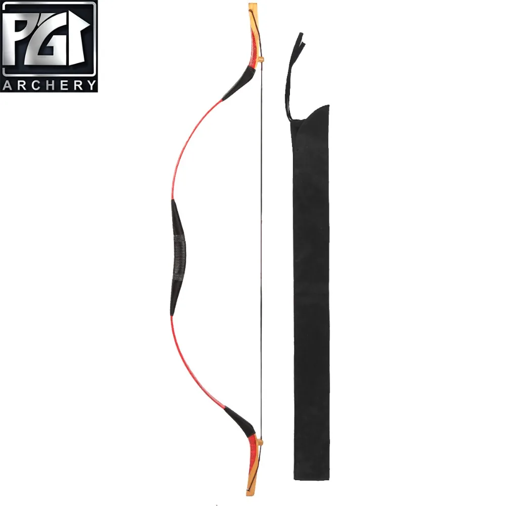 PG1ARCHERY Mongolia bow Snakeskin Longbow Traditional Archery Horsebow 6 wooden Arrows Arm Guard finger Arrow Quiver | Спорт и