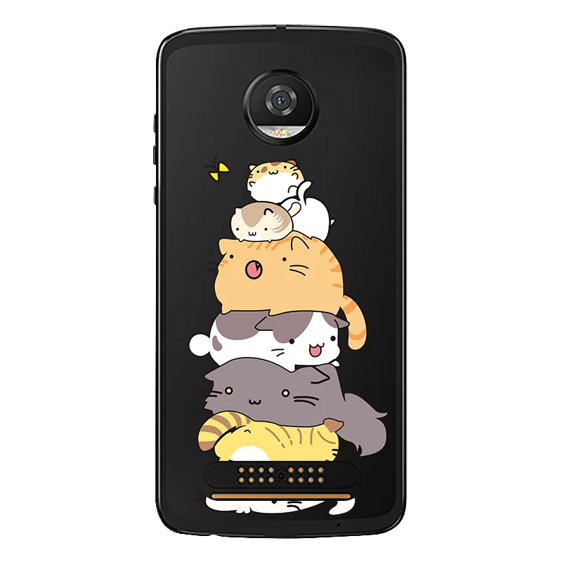 Милый чехол для телефона Motorola G5 G5S C E5 Plus Play X4 Moto Z2 с единорогом котом мягкий