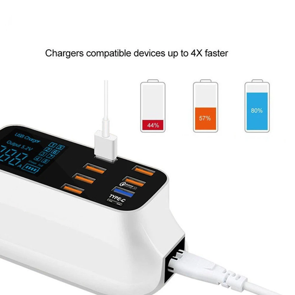 8 портов usb QC адаптер питания быстрая зарядка зарядное устройство Подставка с