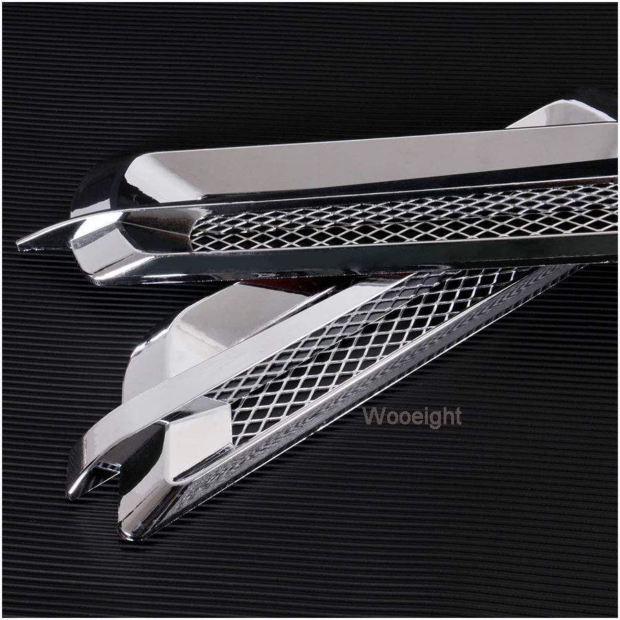 Wooeight Universal 1Pair Car Styling Chrome Grid Air Flow Fender Electroplate Side Vent Cover Hole Intake Grille Sticker | Автомобили и
