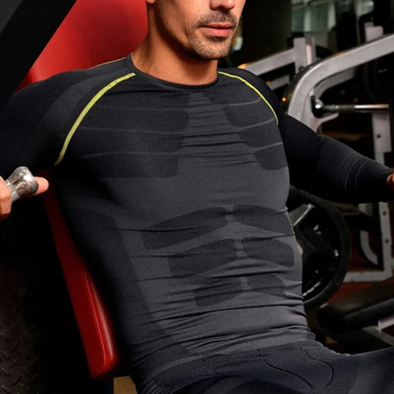 

Men Compression Base Layer Long Sleeve Sports Gear Shirts Fitness GYM Tops M-XL New Arrival
