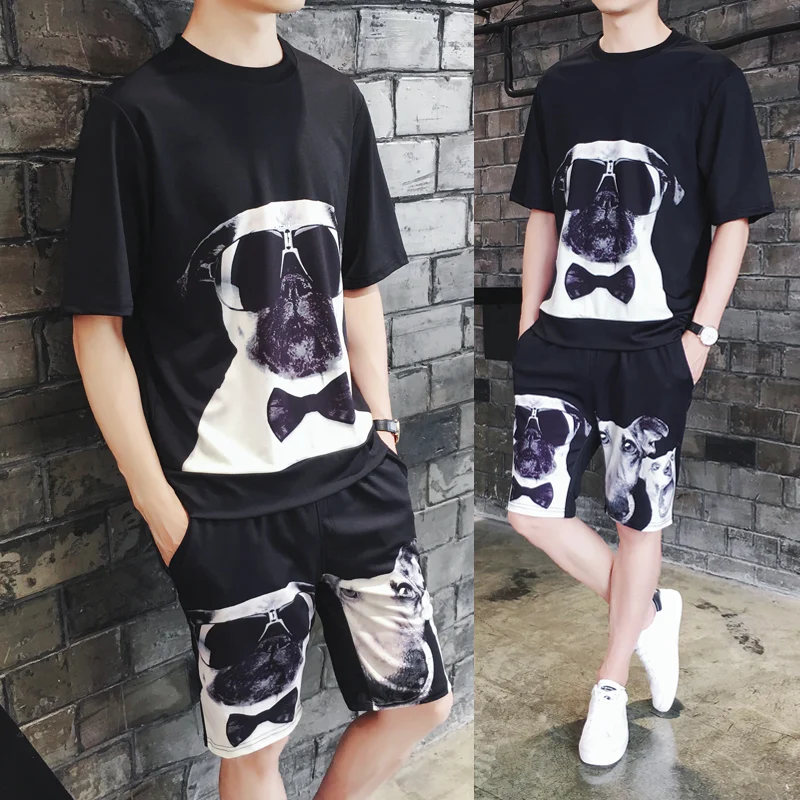 Футболка с короткими рукавами для мужчин комплект костюм повседневные шорты