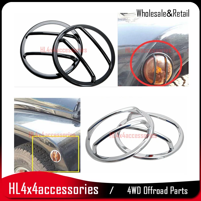 

2pcs/set wheel arch fender flare turn light cover for JEEP wrangler JK Trims light bracket Signal Light Guards Side Marker Light