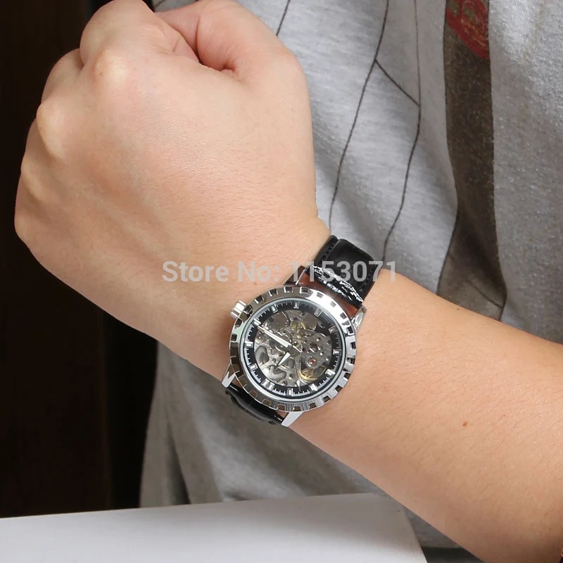Новые Автоматические Мужские наручные часы скелетоны серебристого цвета WRG8079M3S2