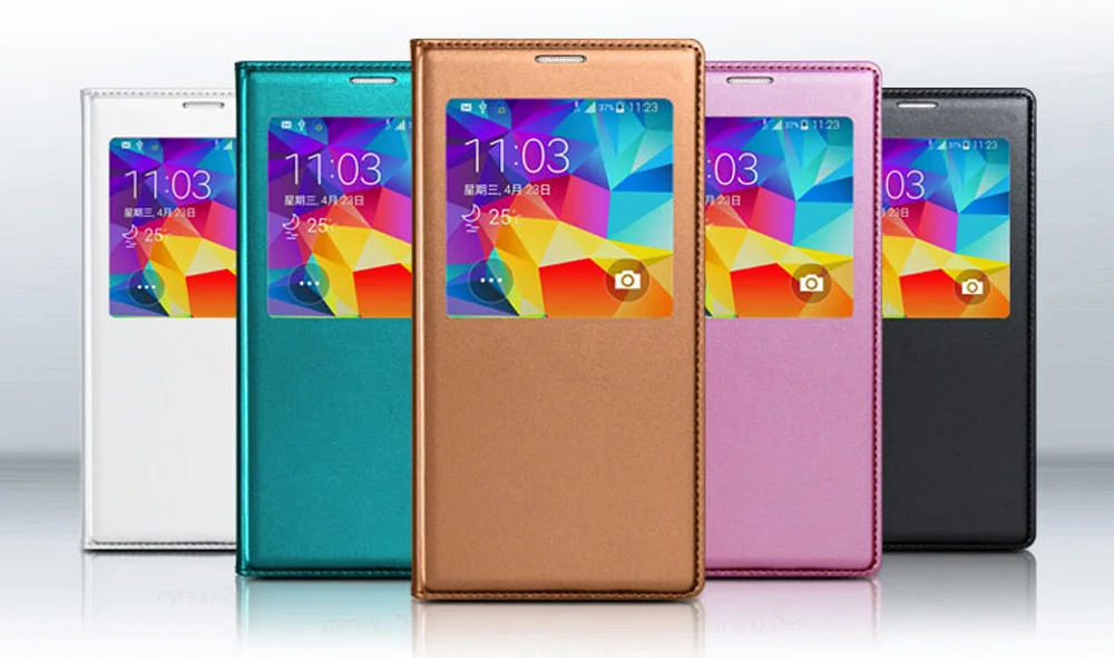 Smart View откидная крышка кожаный чехол для телефона для Samsung Galaxy S5 Galaxys5 Galaxi S 5 см G900 G900F G9006V G900FD SM-G900F SM-G900