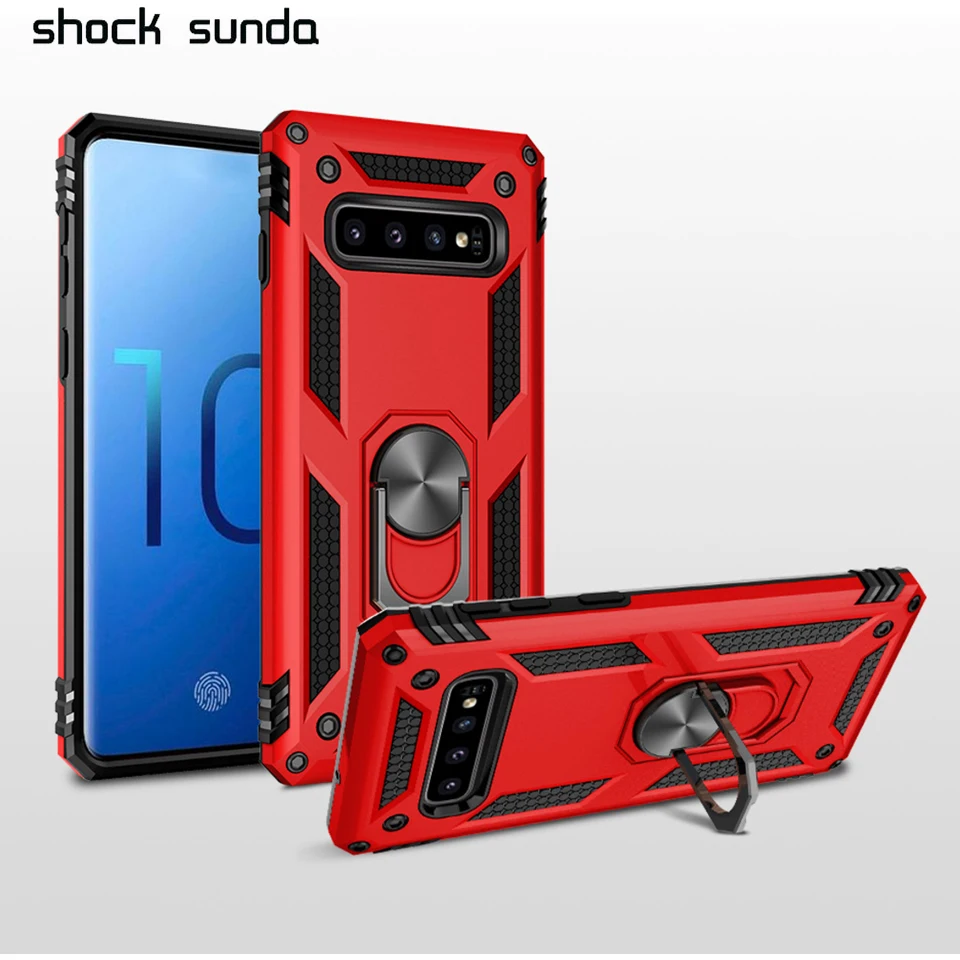 Сверхпрочный силиконовый чехол для samsung Galaxy S10 противоударный Магнитный на палец