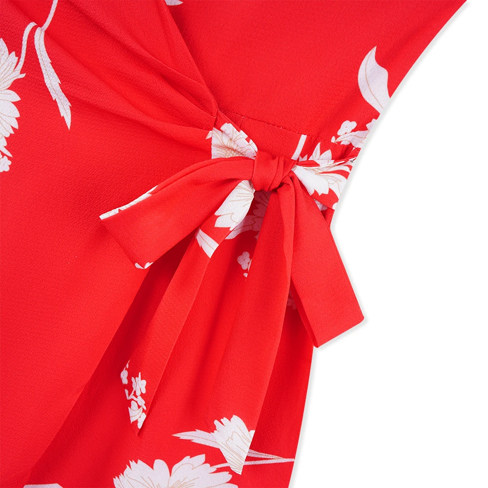 Летние модные сексуальные шифоновые платья с V образным вырезом без рукавов