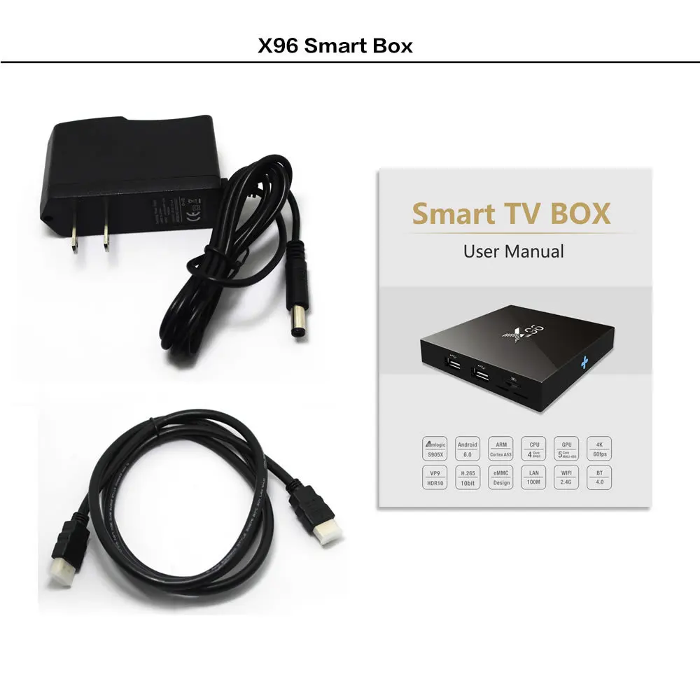 X96 Android 6 0 ТВ приставка Макс 2 Гб ОЗУ + 16 ПЗУ Amlogic S905X четырехъядерный wifi HDMI 4K * 2K HD