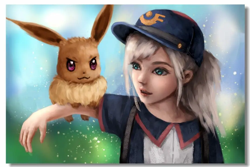 Покебол Pikachu незубый постер Pokemon Game рисованная наклейка для столовой #0942