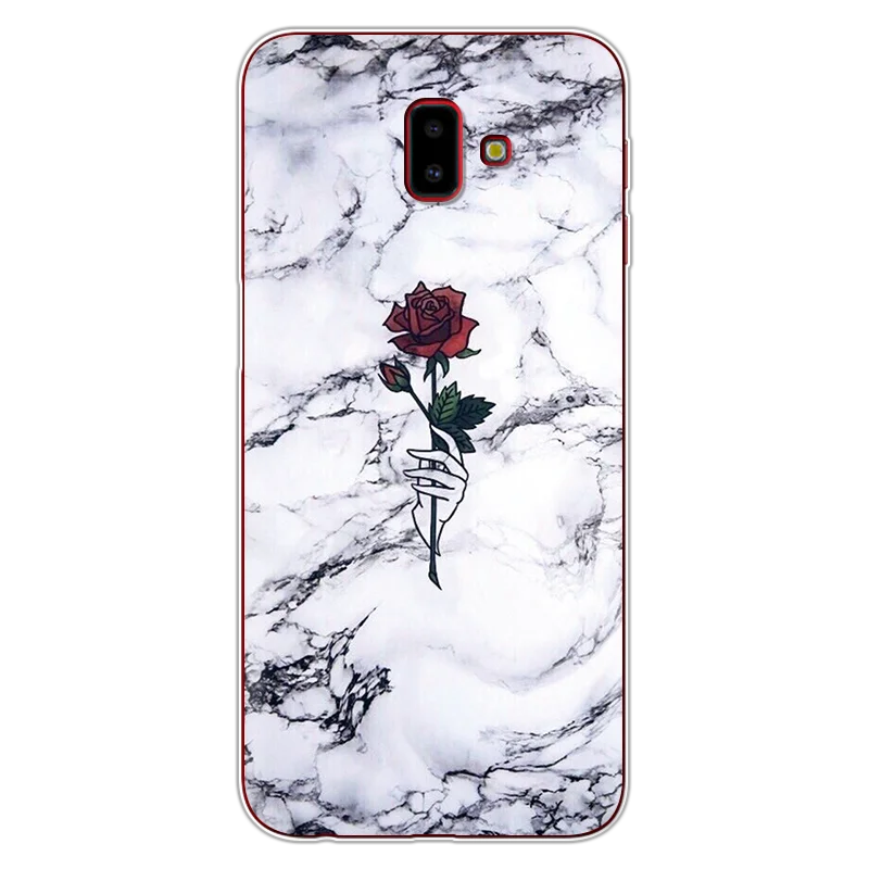 dls1rose Flower Marble Soft Cases For Samsung Galaxy J6 Plus Case 6.0" Silicon TPU For Samsung Galaxy J6Plus Case Coque Capa Fundas Cover - Цвет: dls1rose