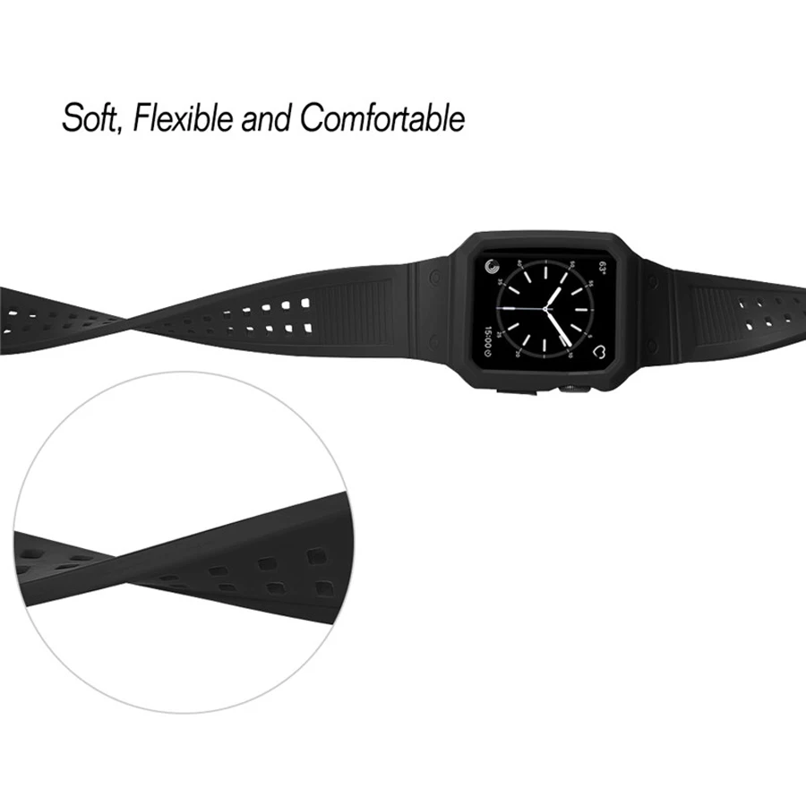 Ремешок для часов Apple Watch 42/38 мм водонепроницаемый резиновый браслет из ТПУ с
