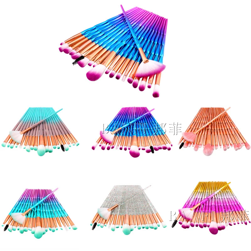 Искусственные волокна 20 шт Красота набор кистей для макияжа лица Пудровые Тени
