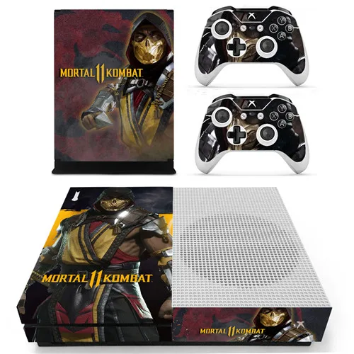 YS-xboxoneS-2147 Mortol Kombat 11 наклейка на кожу для Xbox One Slim консоль и 2 контроллера для Xbox One S скины стикеры s винил - Цвет: YS-xboxoneS-2147