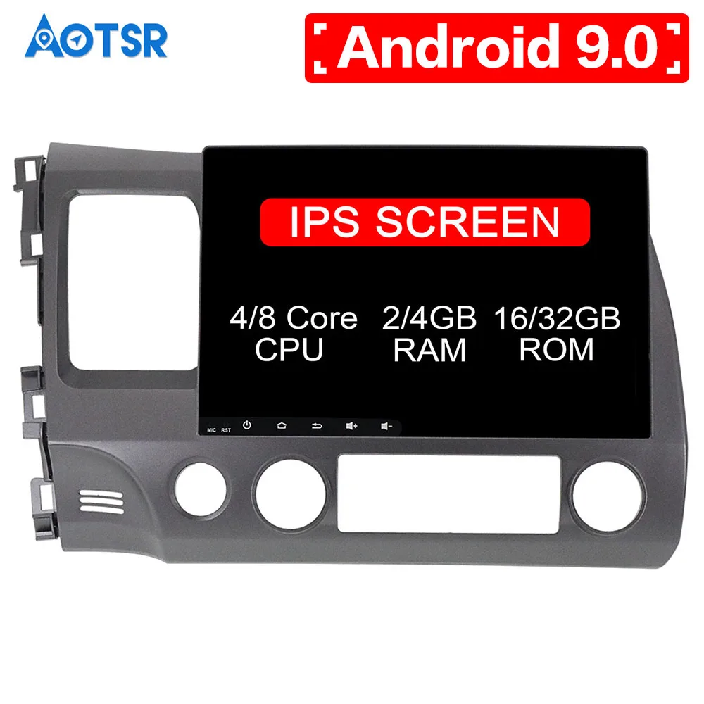 Автомагнитола на Android 9 без DVD плеера GPS навигация для Honda Civic 2007 2011 мультимедийный
