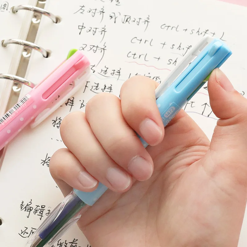 4 In1 шариковая ручка Пресс с милыми бубонами ручки кавайные канцелярские