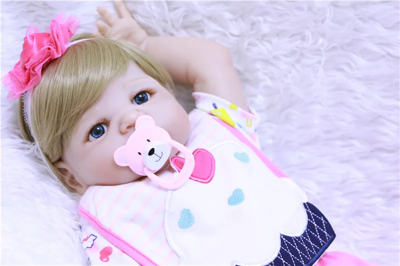 Кукла для девочки 22 дюйма со светлыми волосами силиконовая всего тела | Игрушки и