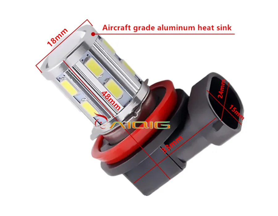 H8 H11 светодиодные лампы высокой мощности 12 SMD 5730 5 Вт Cree чипы Ксеноновые белые