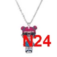 N-24 Menglina акриловые мультфильм принцесса колье для девочек и Подвески Flatback Смола Шарм маленькая девочка кулон ожерелье ювелирные изделия - Окраска металла: N-24
