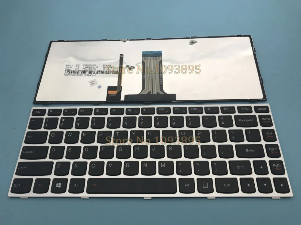 Оригинальная новая английская клавиатура для Lenovo Z40 Z40-70 Z40-75 ноутбука Серебристая