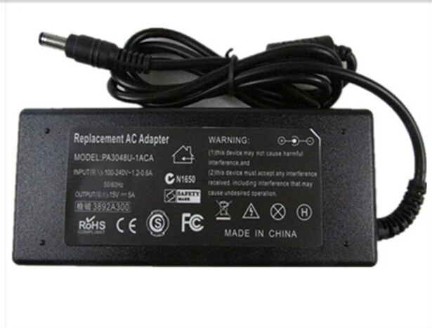 

15V 5A 75w Universal AC Adapter Battery Charger for TOSHIBA Satellite Pro A100 P100 A7 A100-596 Laptop Free Shipping