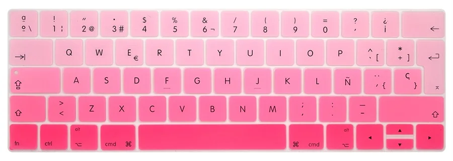 TouchBar ЕС Испания Испанский ультра тонкий чехол для клавиатуры для нового MacBook Pro 13 15 retina с сенсорной панелью защита кожи - Цвет: fadePink