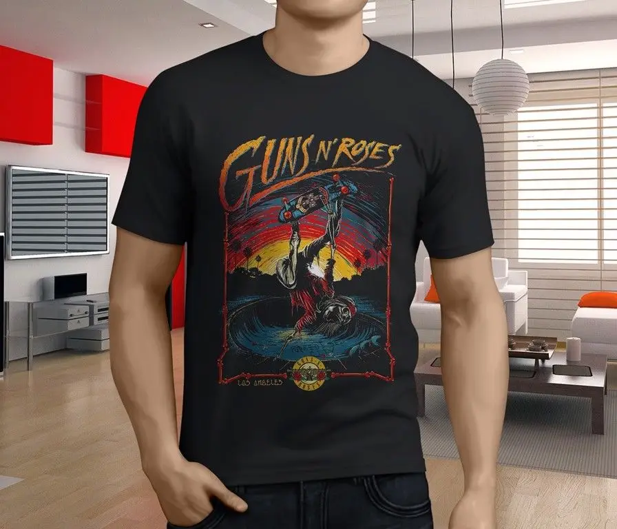 Новые популярные Пистолеты N Roses Для мужчин черный футболка S-3XL - купить по