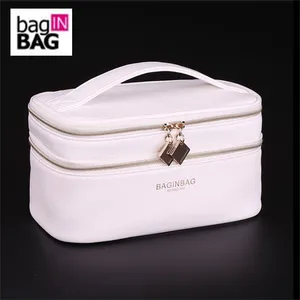 Baginbag двойной слой косметики, сумка из полиуретана, многофункциональная косметичка для макияжа, сумка для туалетных принадлежностей