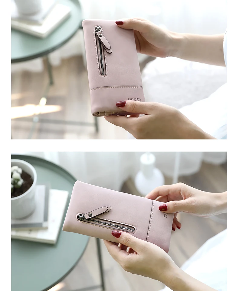 Prettyzys женский кошелек из искусственной кожи длинный маленький кошелек короткий на молнии Держатель для карт сумка для денег мягкий держатель для карт Дамская мода