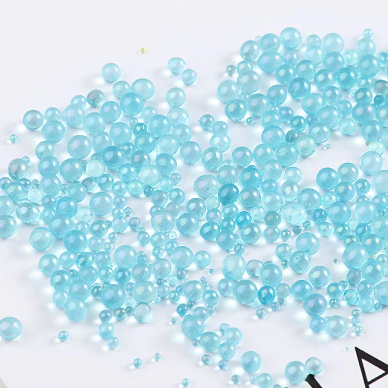 06 Lake Blue Color 10 г/упак. мини шарики-пузырьки 0,4-3 мм Смешанные крошечные бусины для стеклянного глобуса, кремниевые формы, наполнителя, амулеты для рукоделия, домашнего декора - Цвет: 06 Lake Blue Color