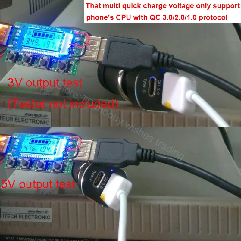 Быстрая зарядка QC 3 0 Быстрый USB Type C автомобильное зарядное устройство для