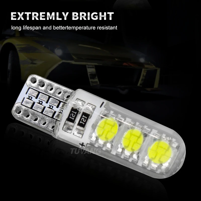 5 шт./лот новые супер яркие силиконовые двухсторонние лампы W5W 194 168 T10 6Smd 5050