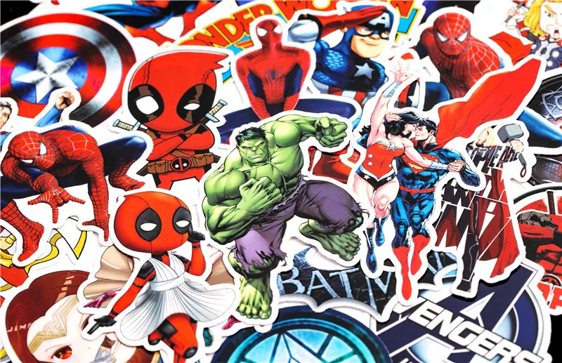 31 шт. супер герой наклейки Marvel персонажи фильмов стикер для DIY багаж ноутбук скейтборд мотоцикл аниме стикер