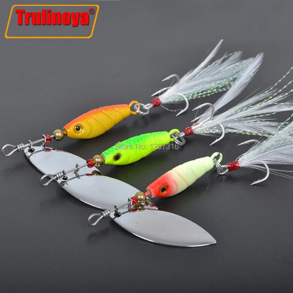 New 2014 Trulinoya Spinner Bait 10g 3pcs/Lot Spirit Lure Fishing Hard Blades Treble VMC Hooks Free Shipping | Спорт и развлечения