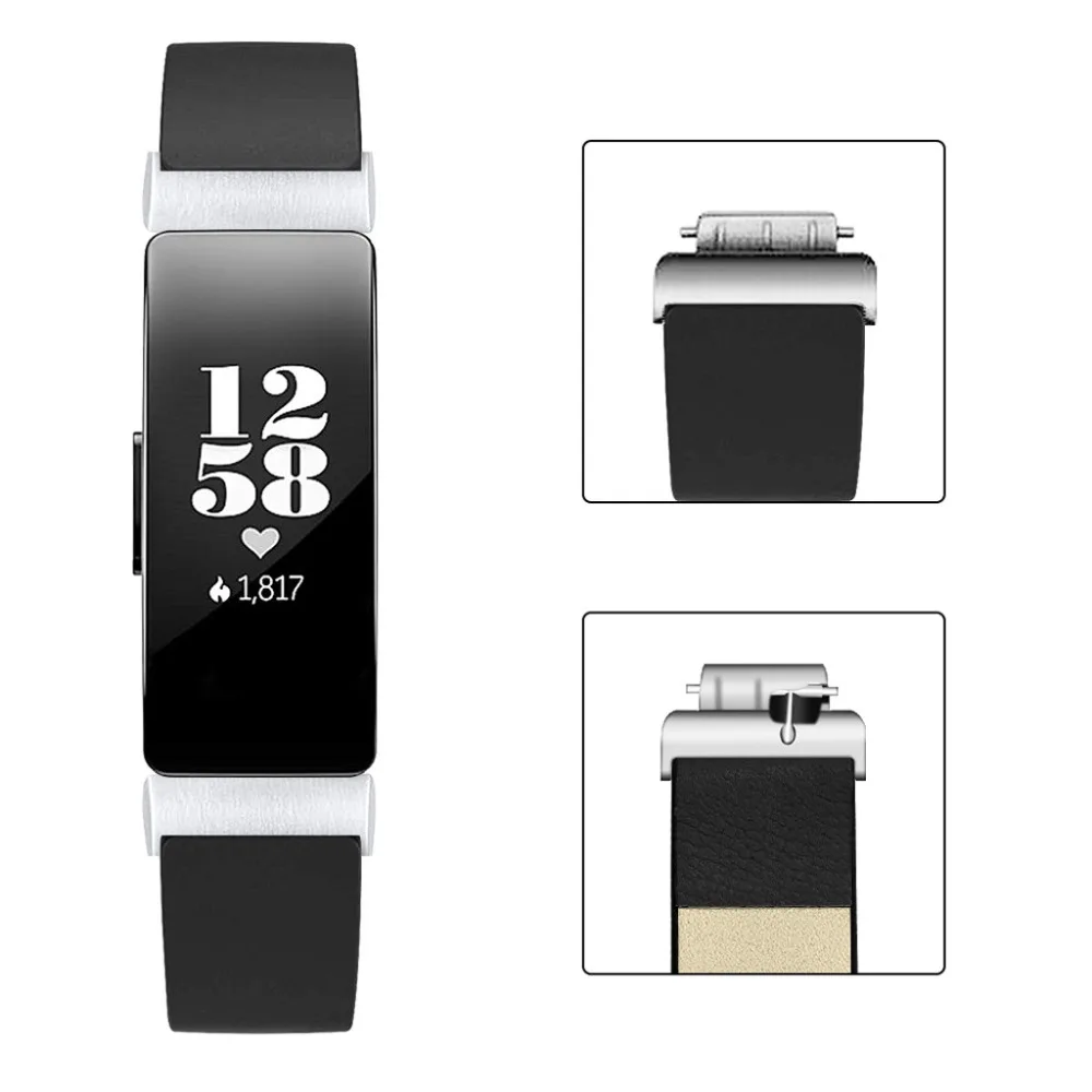 Смарт-часы кожаный ремешок для Fitbit Inspire/Inspire HR Смарт-часы, двойной тур кожаный сменный ремешок для часов