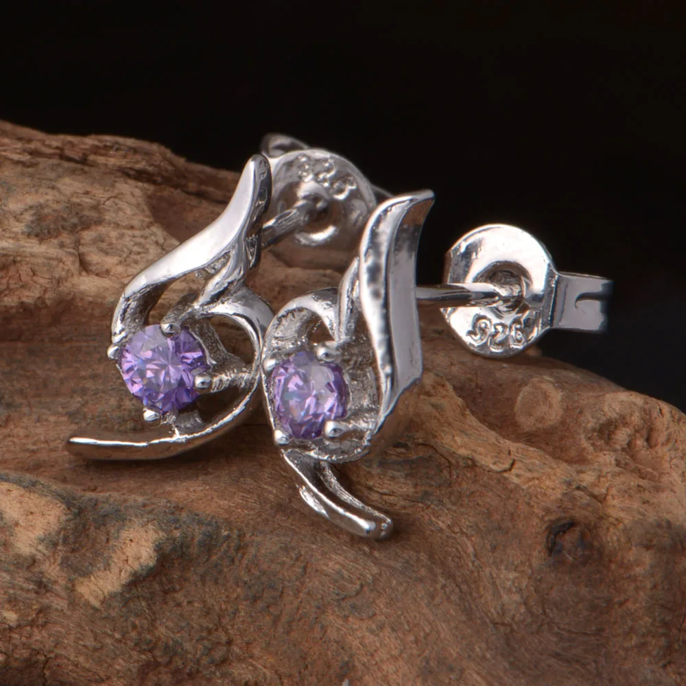 Серия PM комплекты ювелирных изделий ожерелья/серьги мозаичный фиолетовый/белый