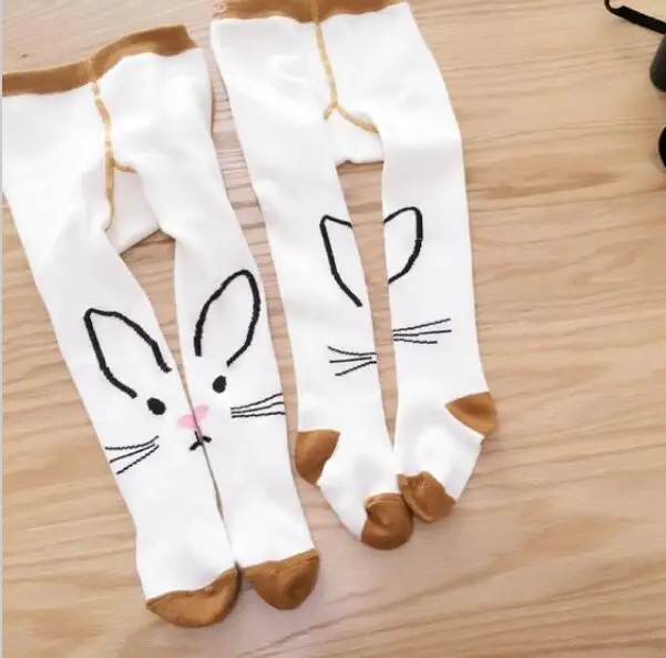 

1 pair new children's stockings for girls Geometry rabbit Pattern Cotton Toddler Kids tights Girl Pants spring/autumn 0-5Y