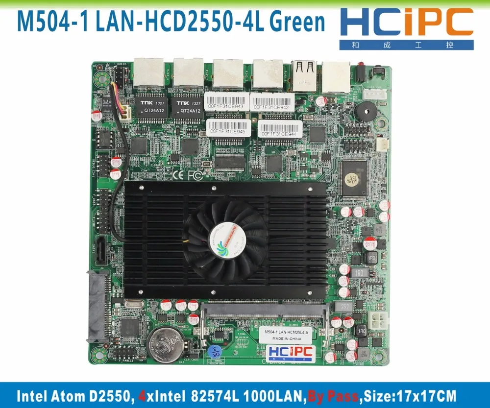 HCiPC M504-1 LAN-HCD2550-4L(GREENF) D2550 4LAN материнская плата через Pass брандмауэр - Цена: 