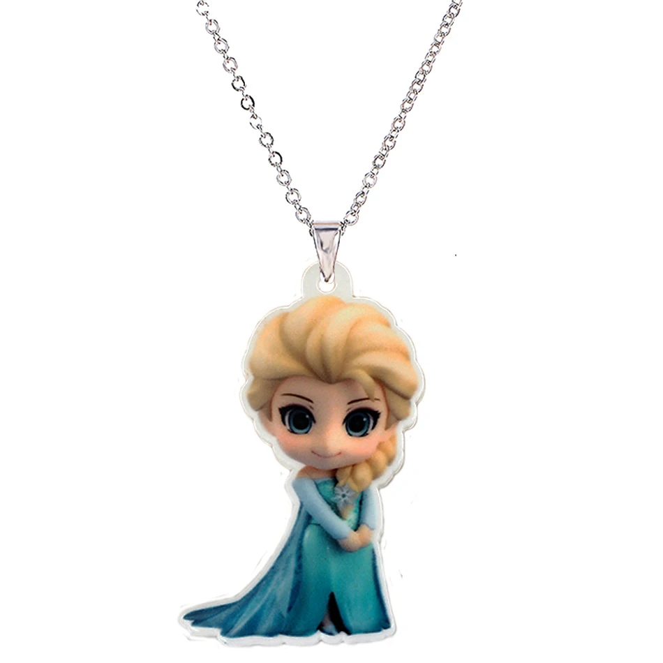 Мультяшная принцесса большая пластиковая Подвеска Ожерелье для девочек