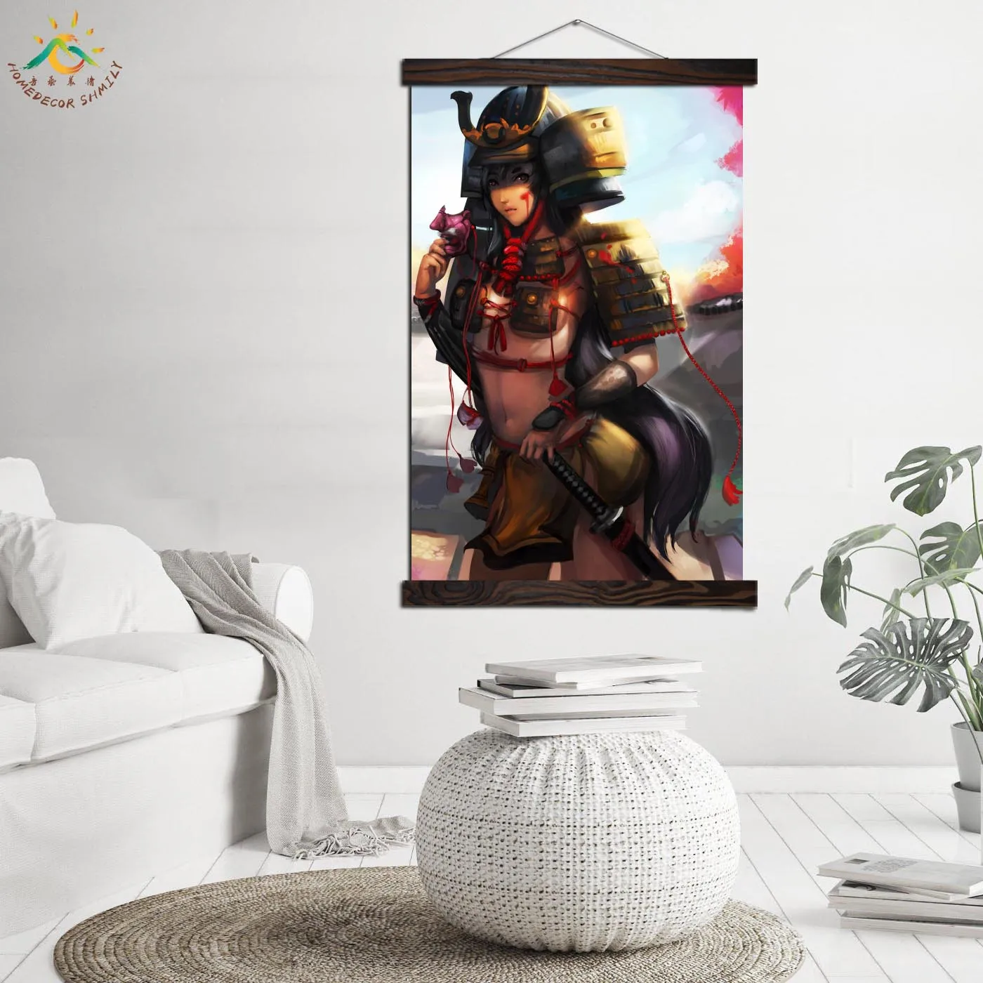 Девочка Самурай Броня Меч Современное Искусство На Стене Печати Поп Постеры И Печати Картина На Холсте Картины Для Гостиной.