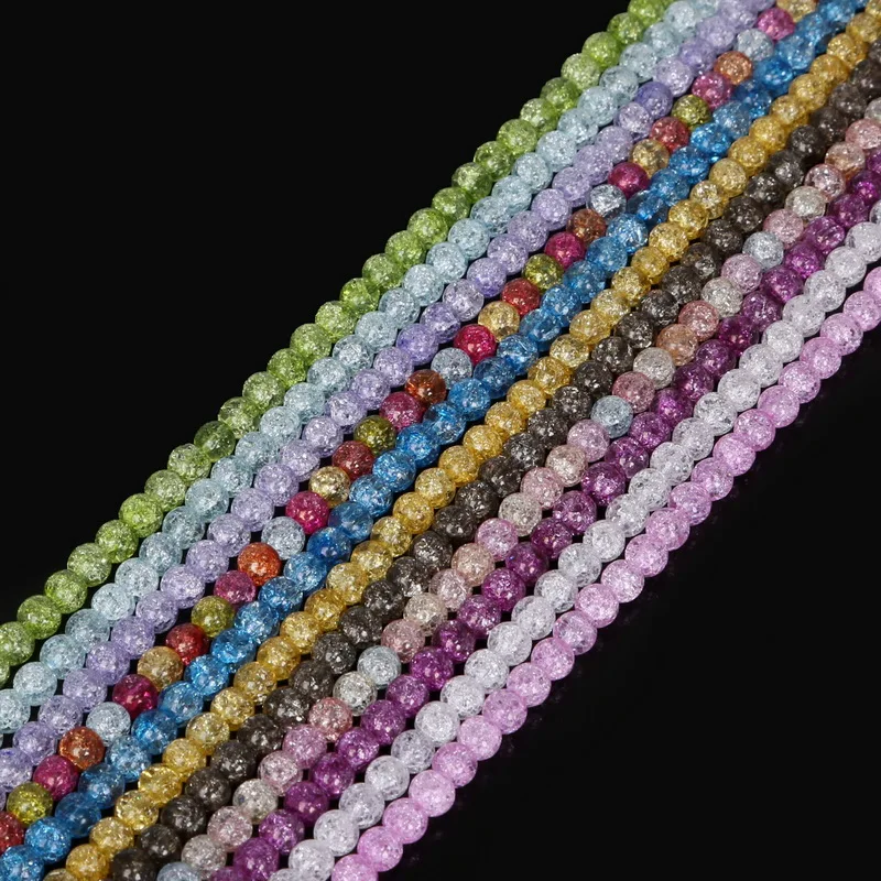 Хит продаж круглые бусины разделители AAA из треснутого стекла высокого качества