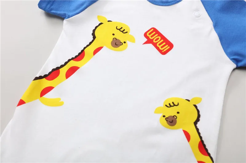 2019 детские летние хлопковые комбинезоны для младенцев реглан короткий рукав