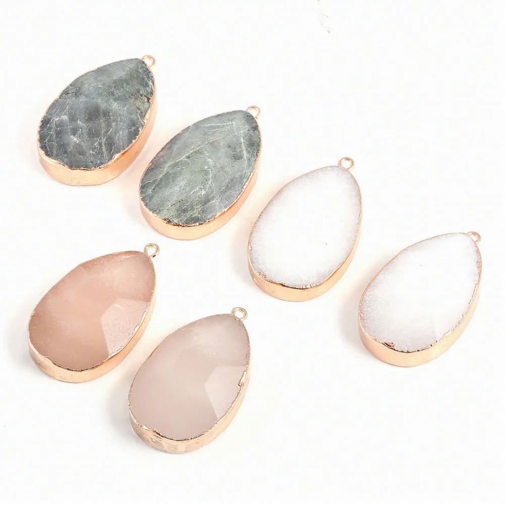 Подвеска из натурального камня AAA Rose Quartzse Flash Labradorite stone Ожерелье Подвески для самостоятельного изготовления ювелирных изделий ожерелье s