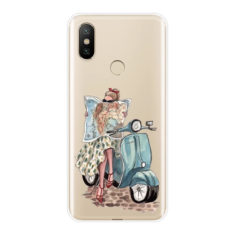 Мягкий чехол для телефона Xiaomi Mi A1 A2 Lite 8 SE Mi5 Mi6 Mi8 черный силиконовый накладка