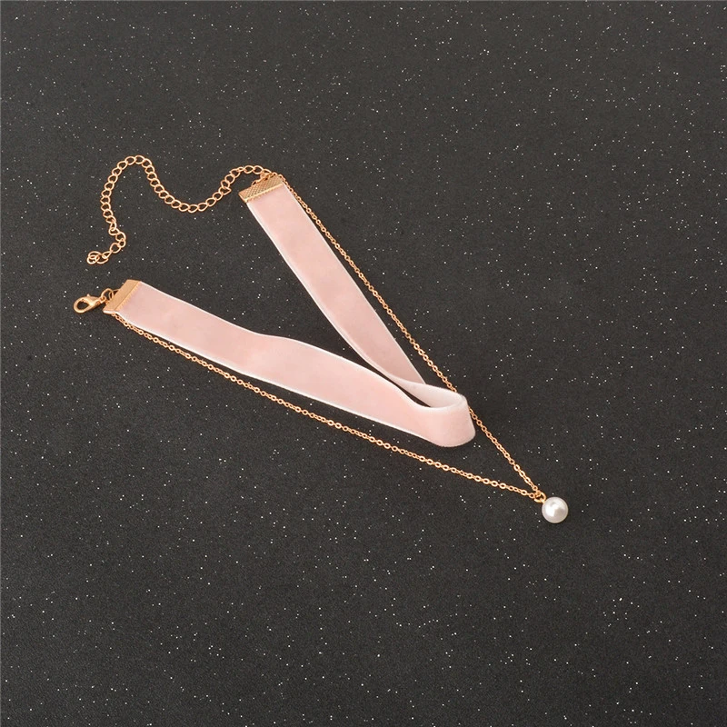 Женское Ожерелье-чокер с розовым жемчугом золотая цепочка #87062 | Украшения и