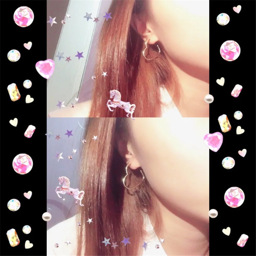 Модные простые серьги в форме сердца для девушек 2019 ювелирные изделия